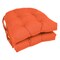 16-inch Solid Twill U-shaped Tufted Chair Cushions (Set of 2) - Tangerine Dream